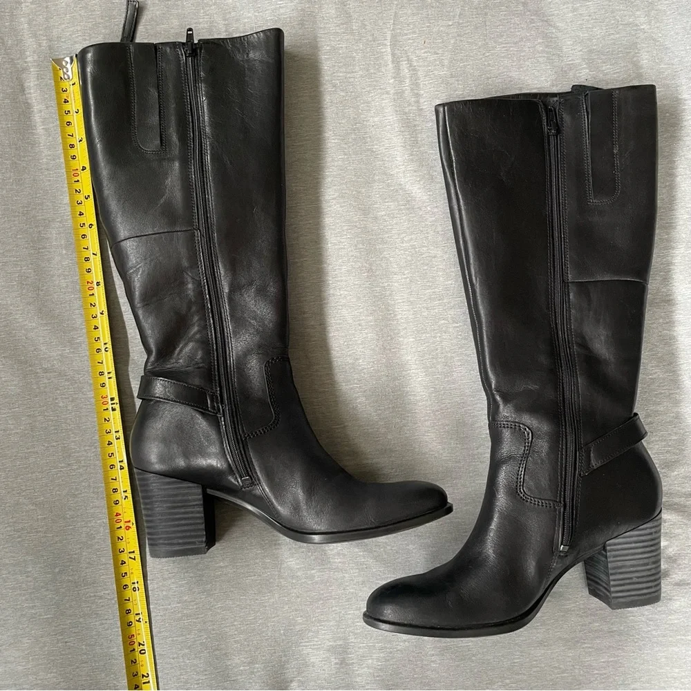 Ecco Black Leather Boots Women Size US 8-8 1/2 (39) - Picture 6 of 16